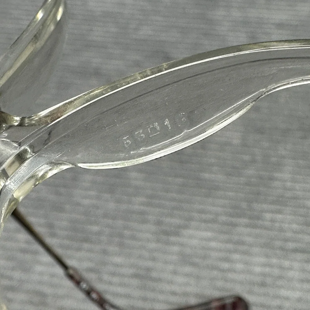 Zyloware Vintage Clear Cat Eye Eyeglasses Silver Metal Tortoise Temples 144